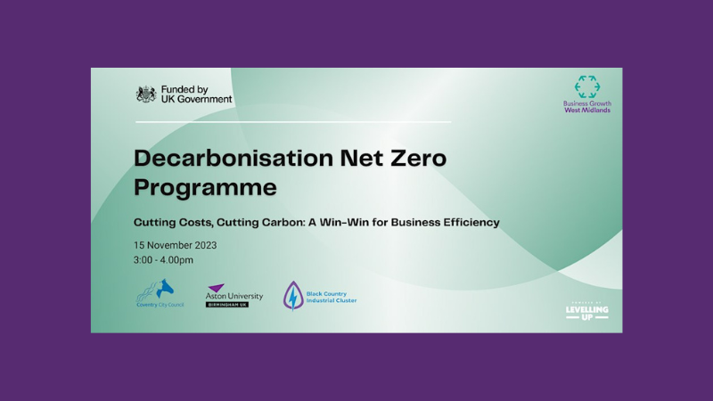 Decarbonisation Net Zero Programme launch webinar